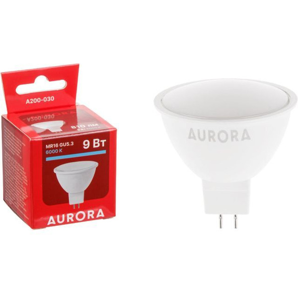 Лампа светодиодная AURORA MR16 GU5.3 9Вт 6000K (A200-030)