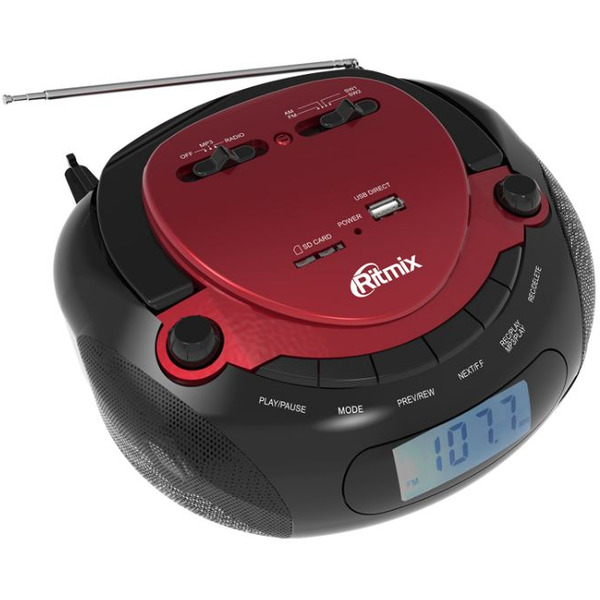 Магнитола Ritmix RBB-300BT Red-Black