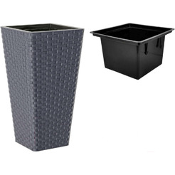 Кашпо Formplastic Rattana Slim FP-3900-014 (антрацитовый)