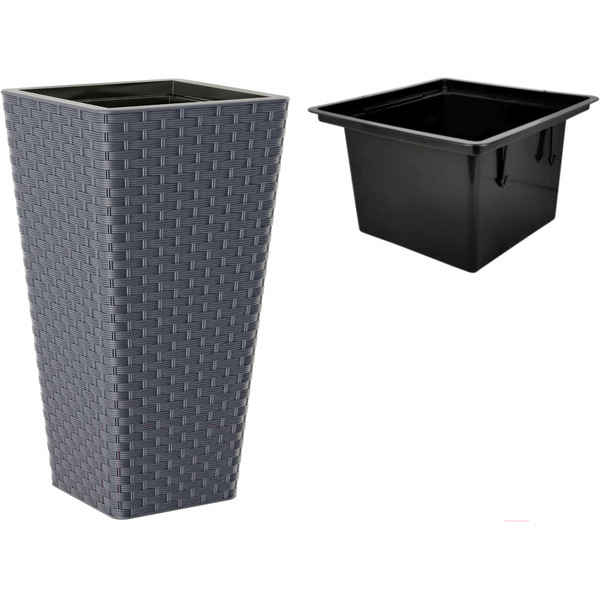Кашпо Formplastic Rattana Slim FP-3900-014 (антрацитовый)