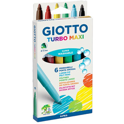 Фломастеры FILA GIOTTO TURBO MAXI, 6 цв, утолщенные, арт. 453000