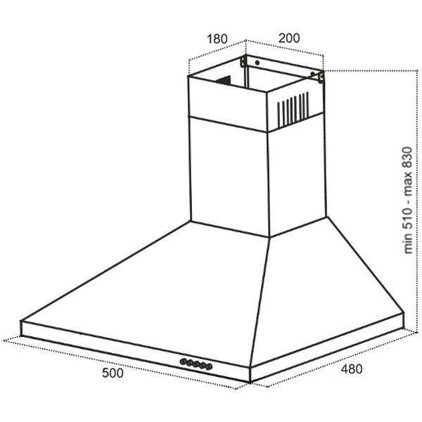 Вытяжка Germes Пирамида (50 см, нержавеющая сталь)