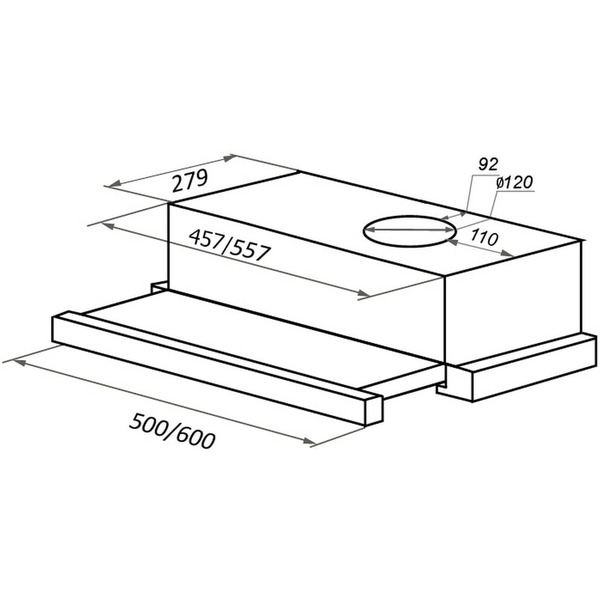 Кухонная вытяжка MAUNFELD VS Light (Glass) 60 (белое стекло)