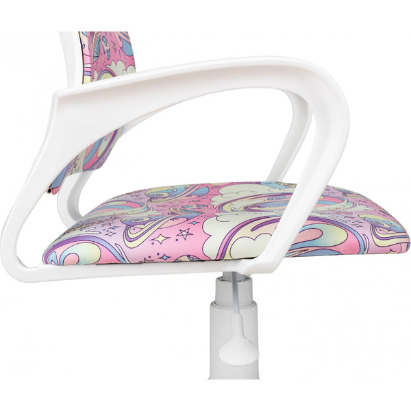 Кресло Бюрократ Burokids 1W (мультиколор розовая луна/пластик белый)