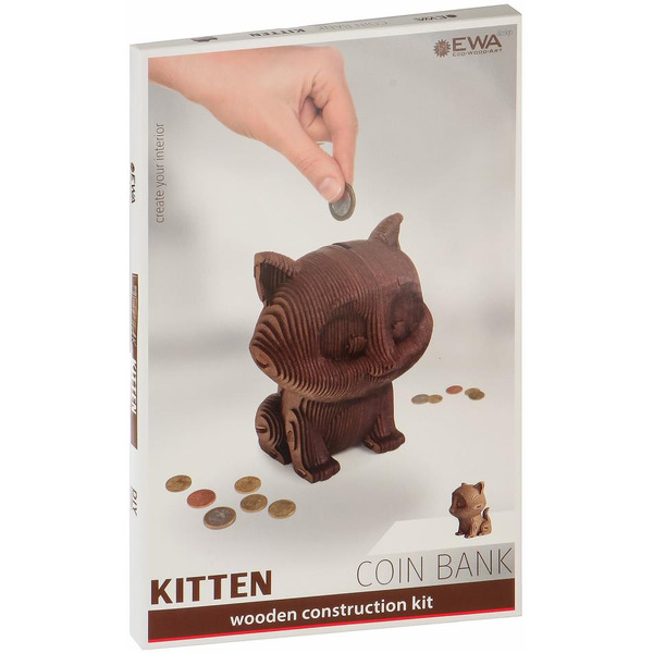 Модель в виде конструктора EWA Кошечка-копилка