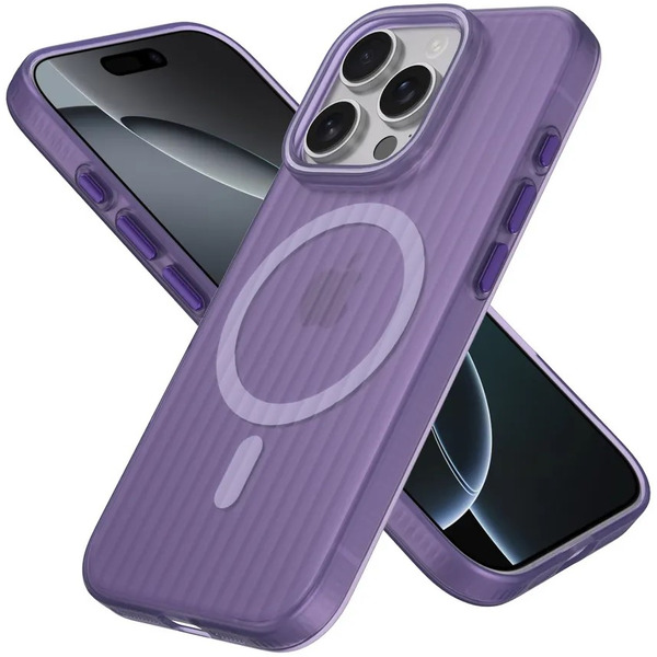 Задняя накладка CASE Translucent Strip Apple iPhone 16 Pro (фиолетовый)