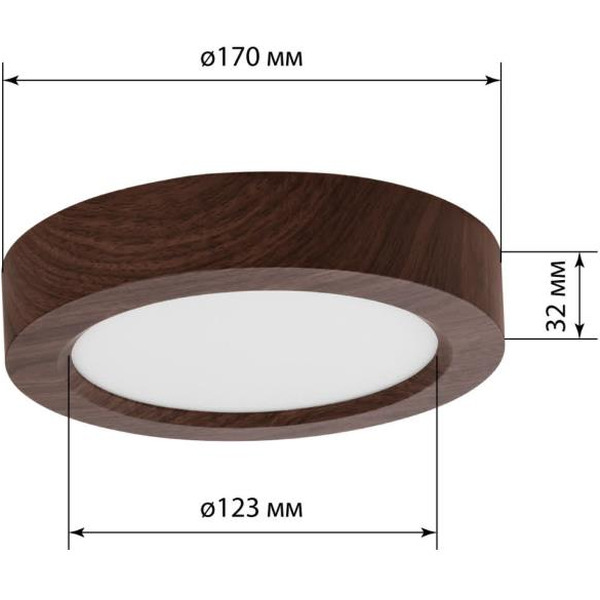 Светильник TDM "Даунлайт" СПО (венге) 12 Вт 170*32 мм 3000К SQ0329-0413