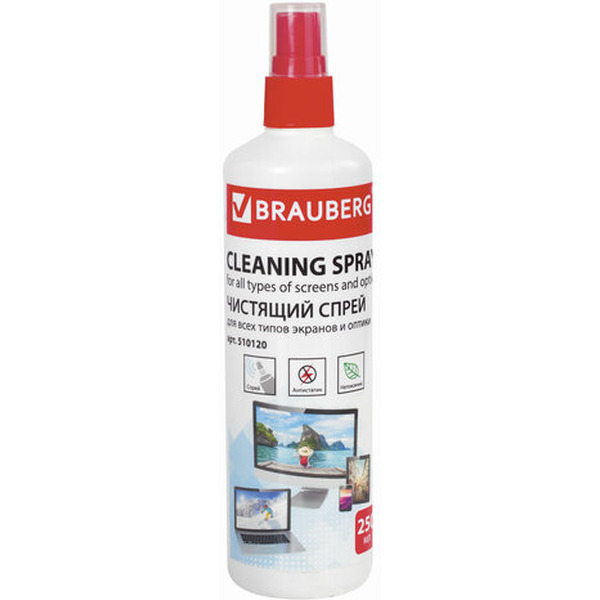 Чистящий спрей для LCD-мониторов и оптики BRAUBERG 510120