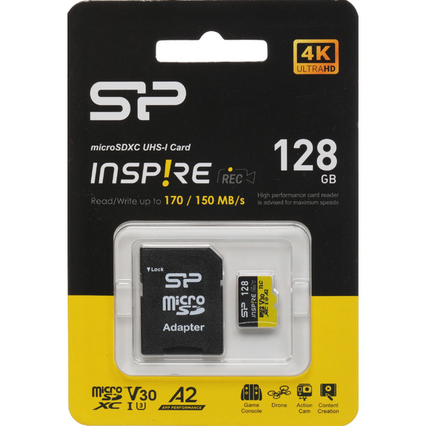Карта памяти Silicon Power Inspire microSDXC SP128GBSTXLA2V1NSP 128GB (с адаптером)