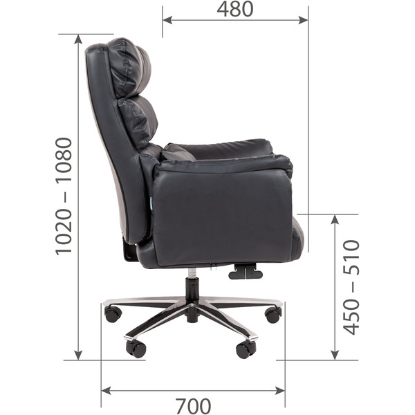 Кресло офисное Chairman 433 (экокожа черная)