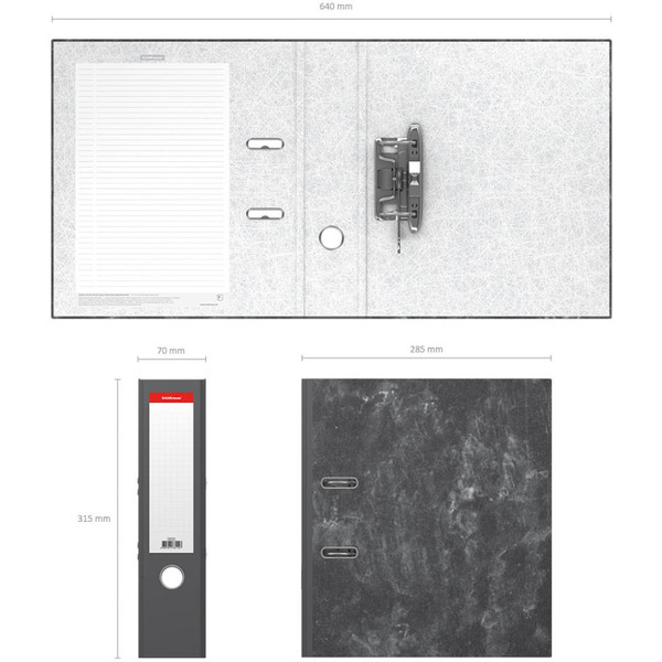 Файл-регистратор Erich Krause А4/70мм ECONOMY мрамор., серый 33112