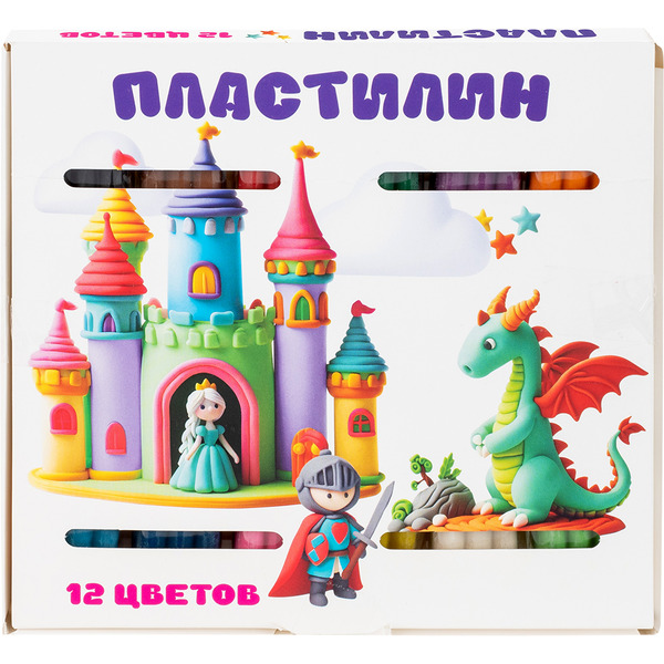 Пластилин для детской лепки GENIO KIDS-ART PV12 12 цветов