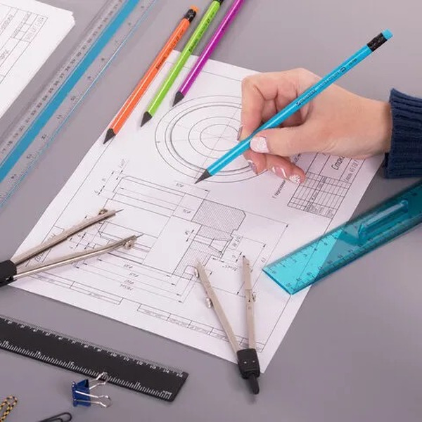 Набор карандашей чернографитных Brauberg ULTRA COLOR HB, с ластиком, пластиковые (181709) 4 шт