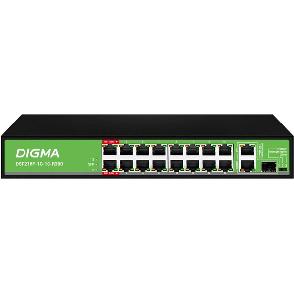 Коммутатор Digma DSP216F-1G-1C-R300