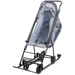 Санки-коляска GalaXy Снежинка Универсал 1 (черная Финляндия)