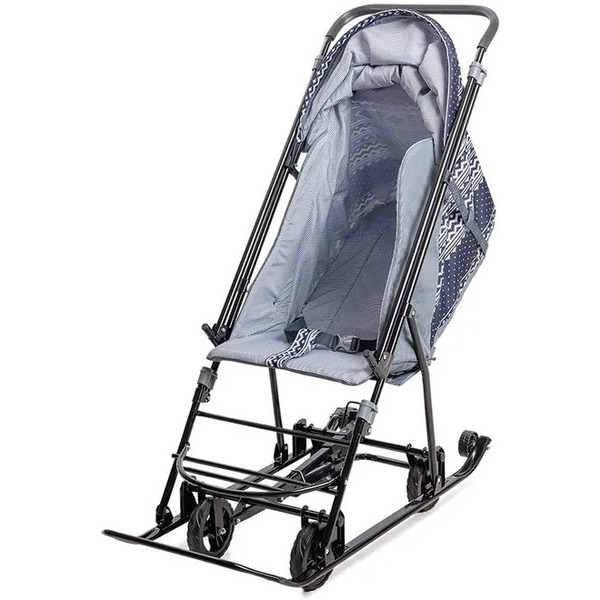 Санки-коляска GalaXy Снежинка Универсал 1 (черная Финляндия)