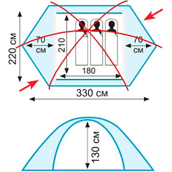 Палатка TRAMP Rock 3 v2 (TRT-28)