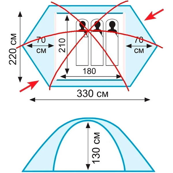 Палатка TRAMP Rock 3 v2 (TRT-28)