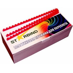 Пластиковая пружина для переплета Starbind A4 16 мм 100 шт (красный)