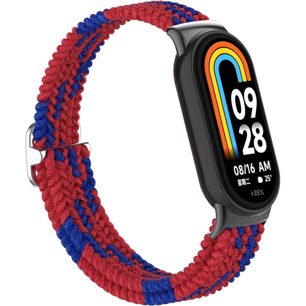 Ремешок Bingo Braided для Xiaomi Mi Band 8 (красный с синим)
