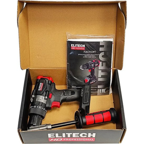 Ударная дрель-шуруповерт ELITECH CD 20BL2 E2201.042.00 205726 (без АКБ и ЗУ)