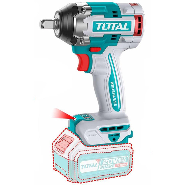 Гайковерт Total TIWLI2050 (с 2-мя АКБ, кейс)