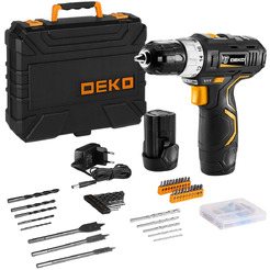 Дрель-шуруповерт Deko GCD12DU3 SET 5 (063-4148) с 2-мя АКБ, кейс, набор оснастки