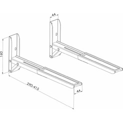 Кронштейн для СВЧ Metaldesign MD3700 черный