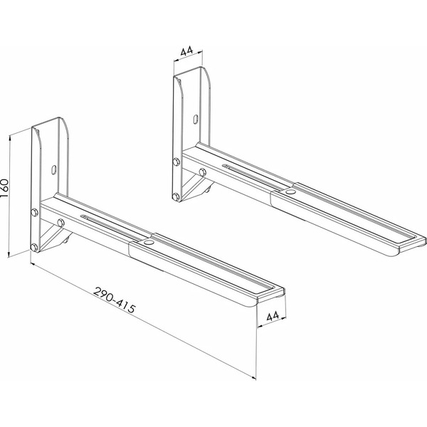 Кронштейн для СВЧ Metaldesign MD3700 черный