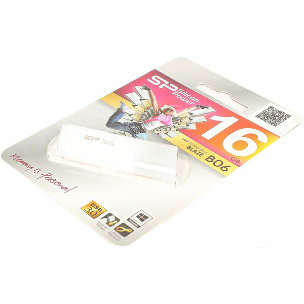 USB Flash Silicon-Power Blaze B06 White 16GB (SP016GBUF3B06V1W)