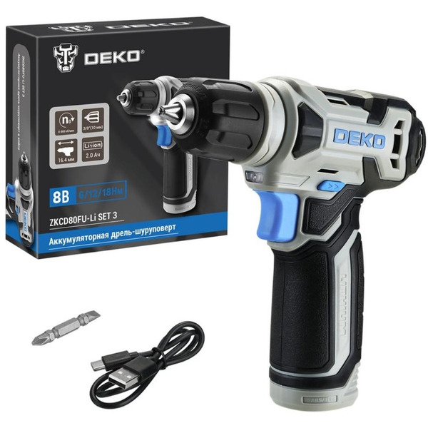 Дрель-шуруповерт Deko ZKCD80FU-Li Set3 (063-4128)