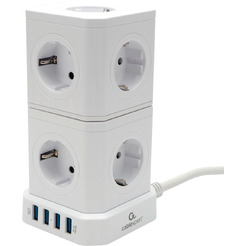 Сетевой фильтр Cablexpert TWR-9-U4-W-2