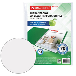 Файлы BRAUBERG А4 EXTRA 229668 (50 шт, гладкие, 70 мкм)