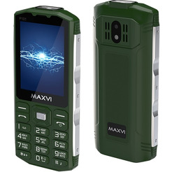 Кнопочный телефон Maxvi P101 (зеленый)
