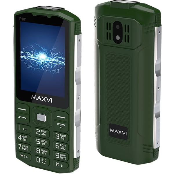 Кнопочный телефон Maxvi P101 (зеленый)
