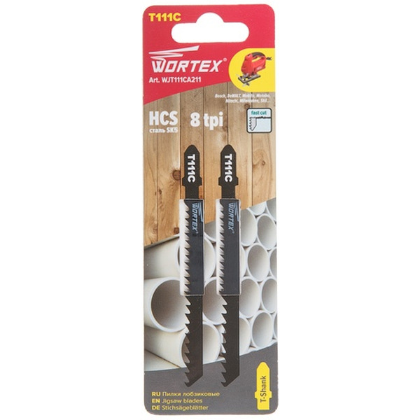 Пилка лобзиковая WORTEX по дереву T111C прямой пропил (WJT111CA211)