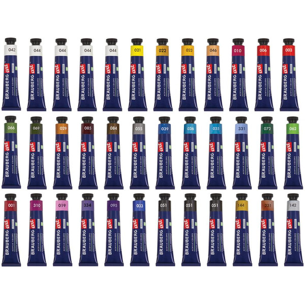 Краски акриловые художественные BRAUBERG ART 192245