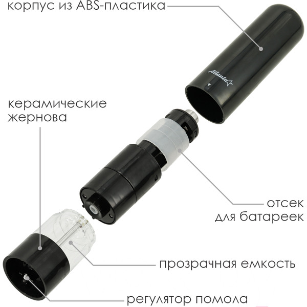 Мельница для специй Atlanta ATH-4615 (черный)