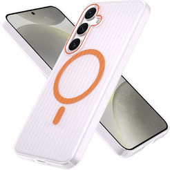 Задняя накладка CASE Translucent Strip Samsung Galaxy S24 Plus, прозрачно-оранжевый