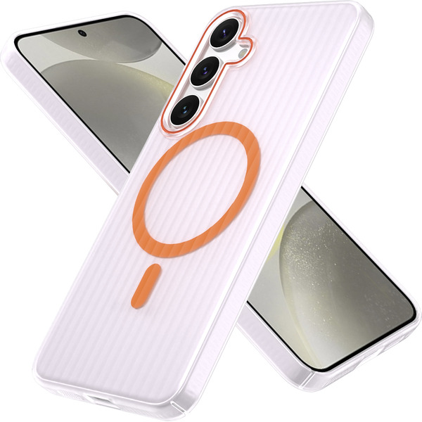 Задняя накладка CASE Translucent Strip Samsung Galaxy S24 Plus, прозрачно-оранжевый