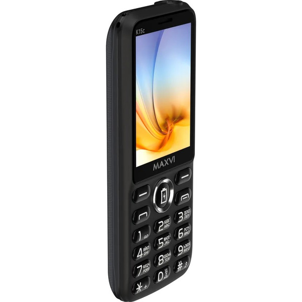 Мобильный телефон Maxvi K15c + ЗУ WC-112 (черный)