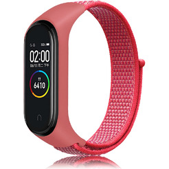 Ремешок Bingo Nylon для Xiaomi Mi Band 3/4/5/6 (малиновый)