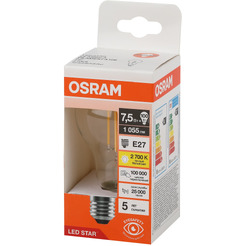 Лампа светодиодная филаментная OSRAM A100 7,5W 3000K E27