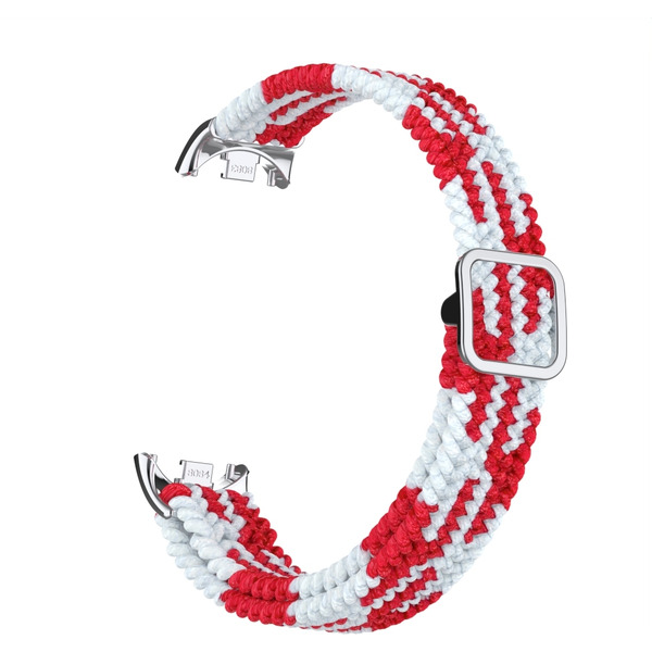 Ремешок Bingo Braided для Xiaomi Mi Band 8 (красный с белым)