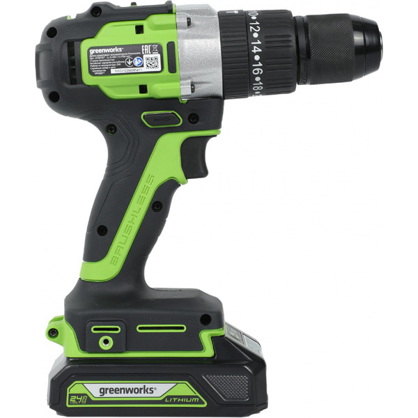 Ударная дрель-шуруповерт Greenworks GD24DD60K2 3704107UA