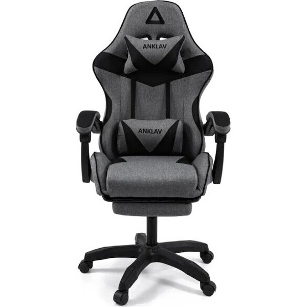 Кресло офисное King Style FK-31 Anklav Fabric Black (светло-серый/черный)