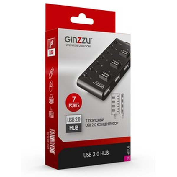 USB-хаб Ginzzu GR-487UB