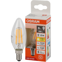 Лампа светодиодная филаментная OSRAM B75 6W 2700K E14