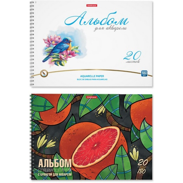 Альбом для акварели Erich Krause Birds и Juicy Fruits 63893 (2х20л)