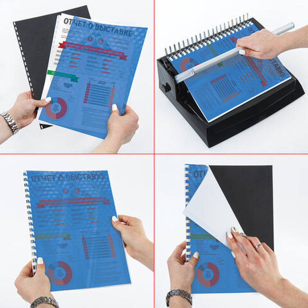 Пластиковая обложка для переплета BRAUBERG A4 150 мкм 100 шт 532158 (прозрачный/синий)